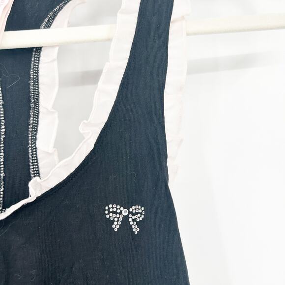 Victorias Secret VS Womens Y2K Whimsigoth Bow Coquette Lace Trim Tank Top Size S - Picture 2 of 6